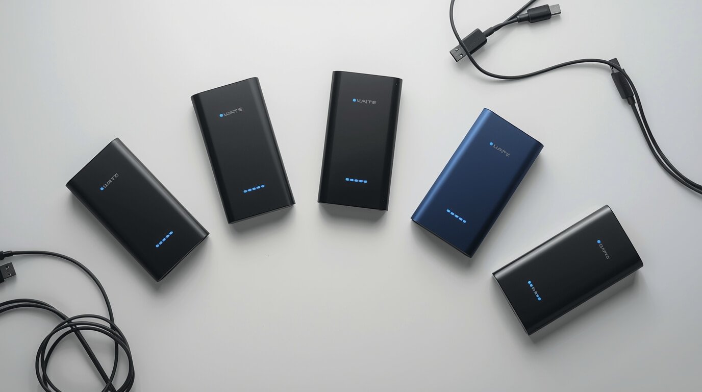 'Best power banks under 1500 rupees 2026 — top models lined up on a white surface