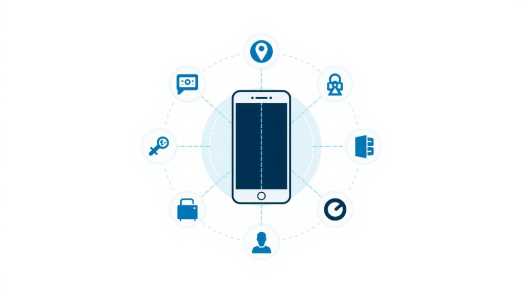 Android privacy settings menu showing permission manager and location access options