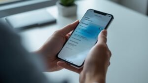 best smartphone privacy settings — person adjusting phone privacy settings on a modern smartphone