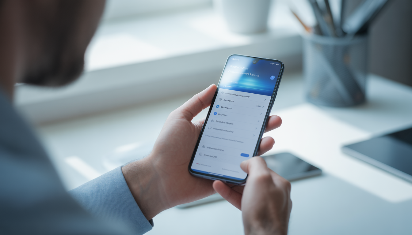 best smartphone privacy settings — person adjusting phone privacy settings on a modern smartphone