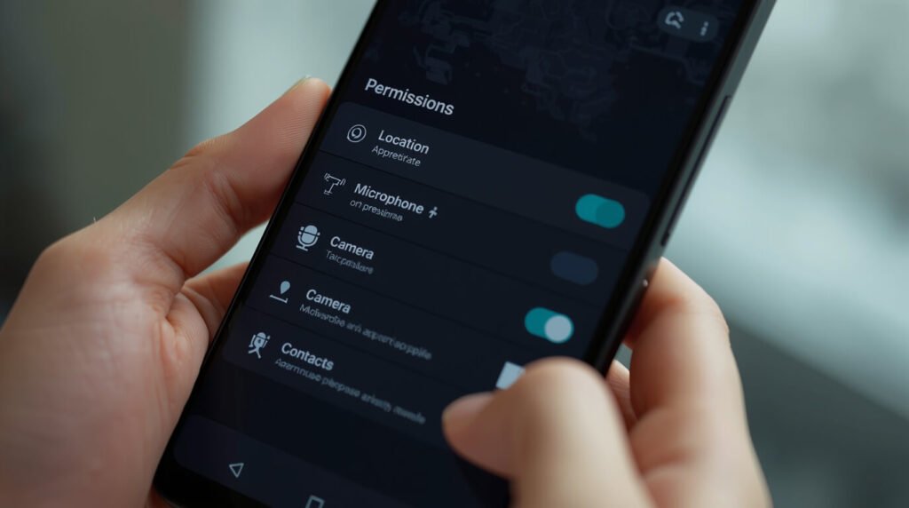 Android privacy settings screen showing permission controls in 2026
