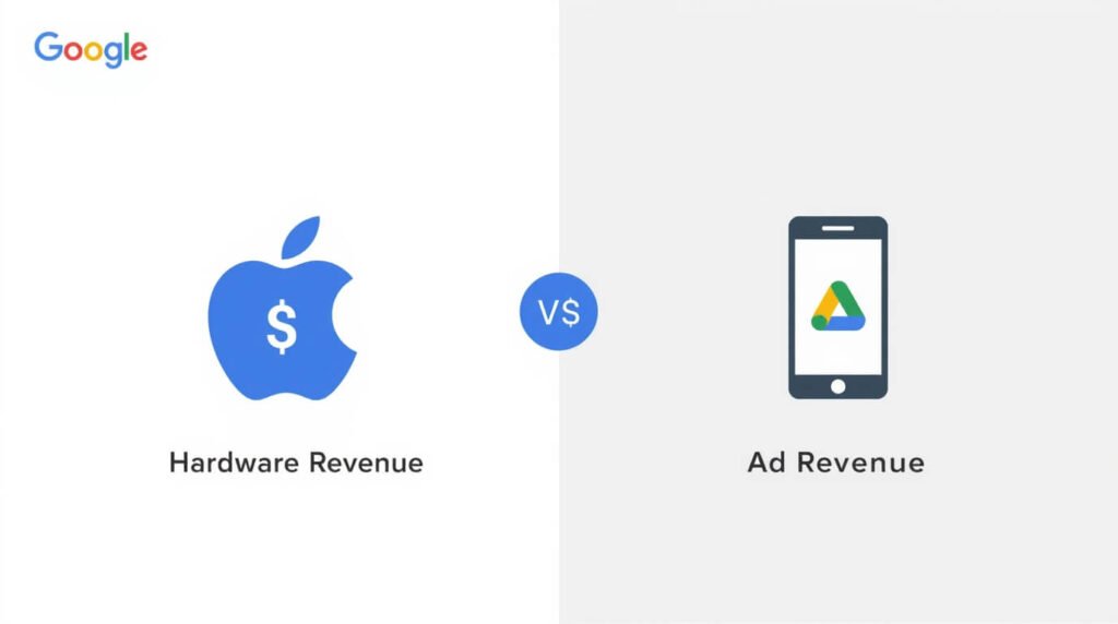 iPhone vs Android privacy business model comparison illustration