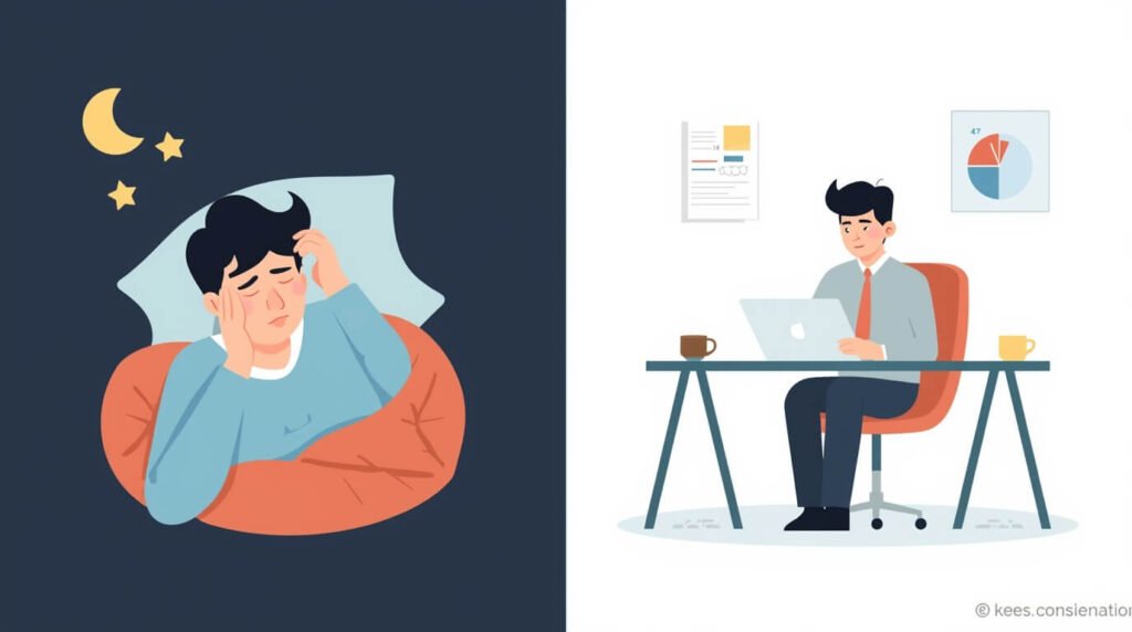 morning routine productivity cortisol peak chart — person energized at desk in early morning light