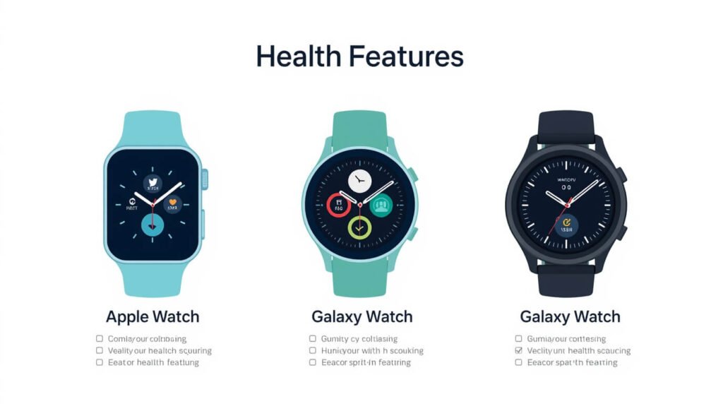 smartwatch hidden features comparison chart infographic