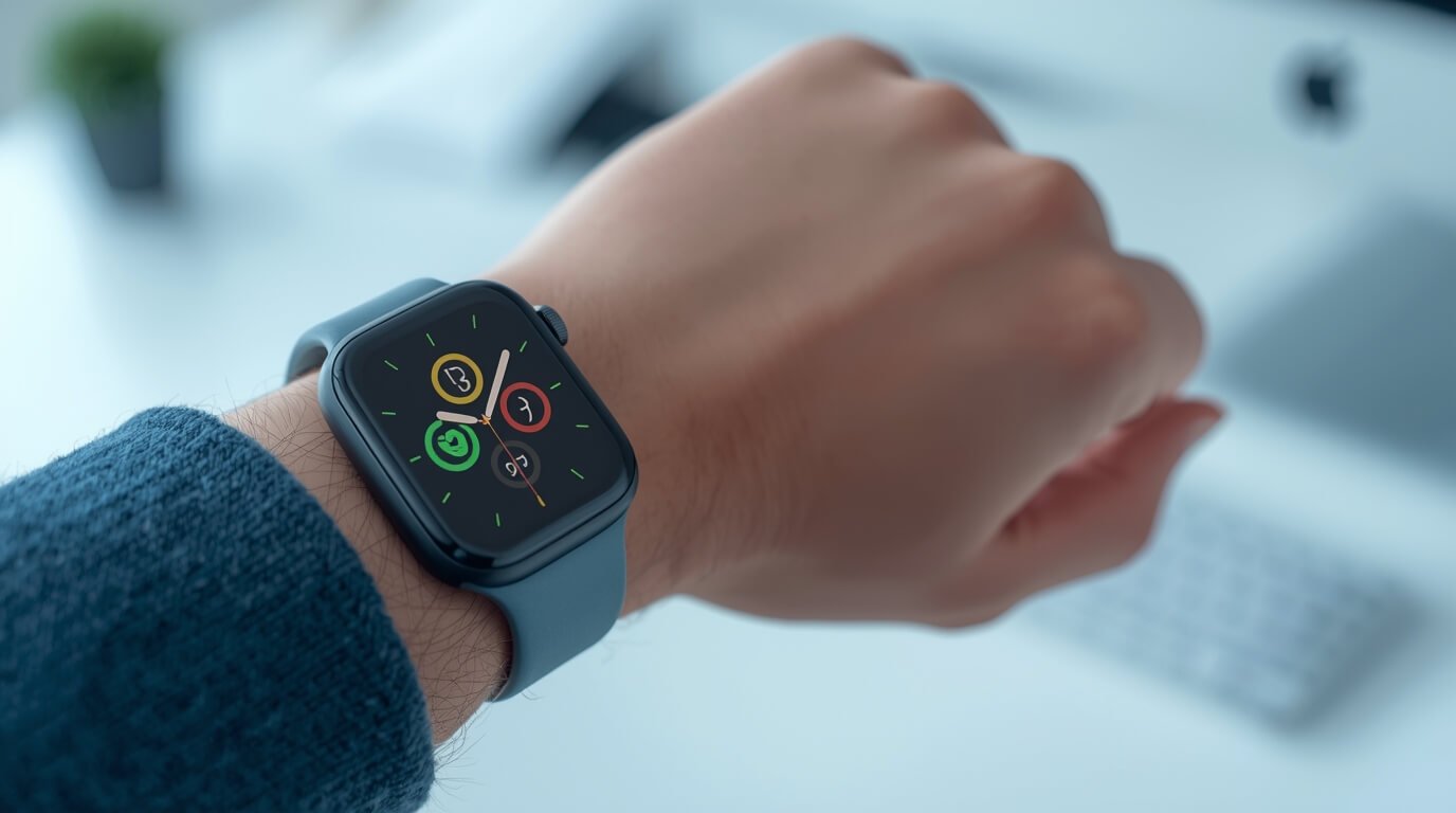 smartwatch hidden features guide showing watch face with multiple app icons