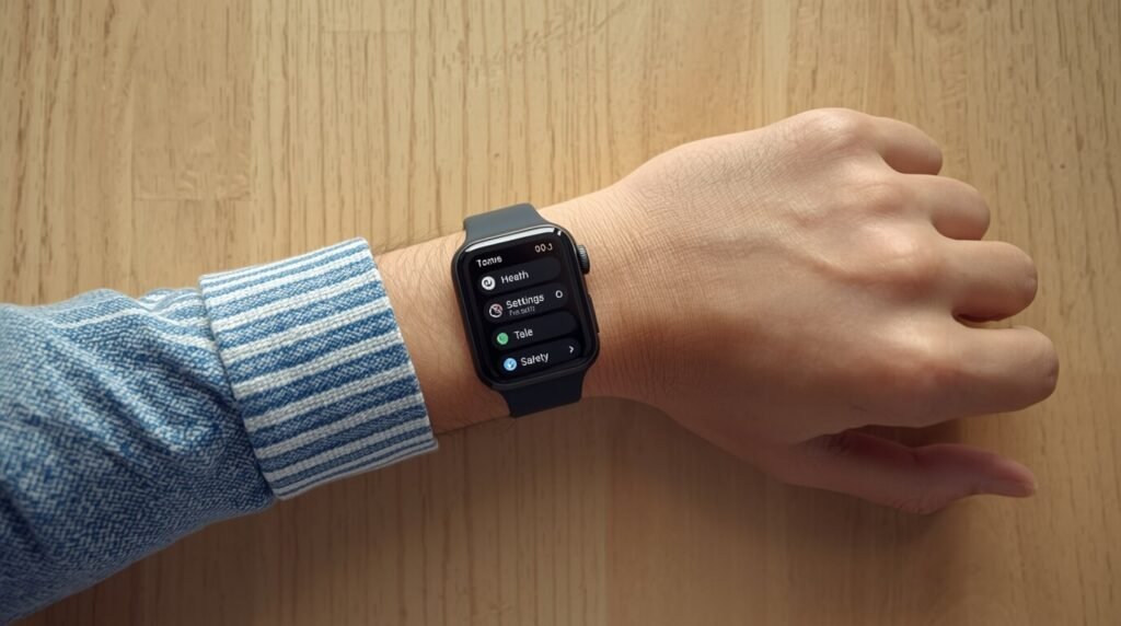 smartwatch hidden settings menu on wrist