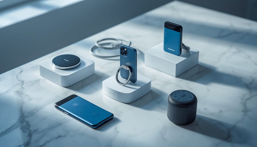 Budget smartphone accessories and gadgets comparison under Rs 2000 on modern workspace