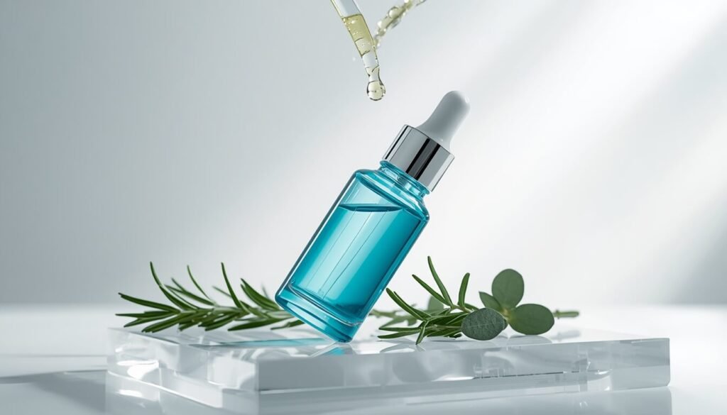 Scalp oil bottle with dropper for hair growth treatment application