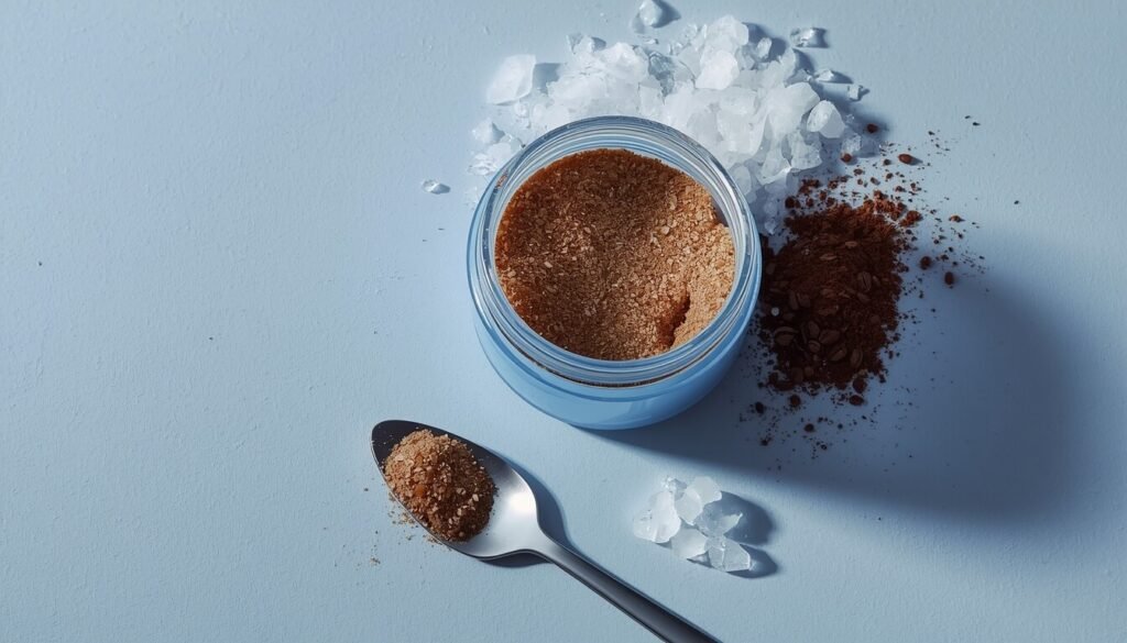 Scalp scrub with natural exfoliating ingredients for promoting hair growth