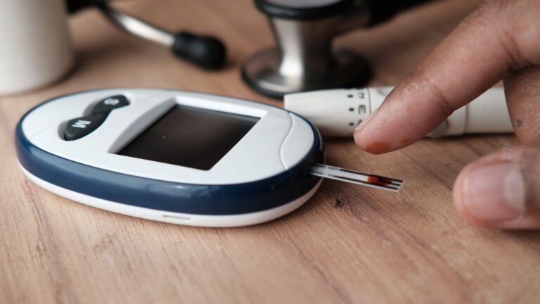 glucometer showing a reading, used to check normal blood sugar levels at home